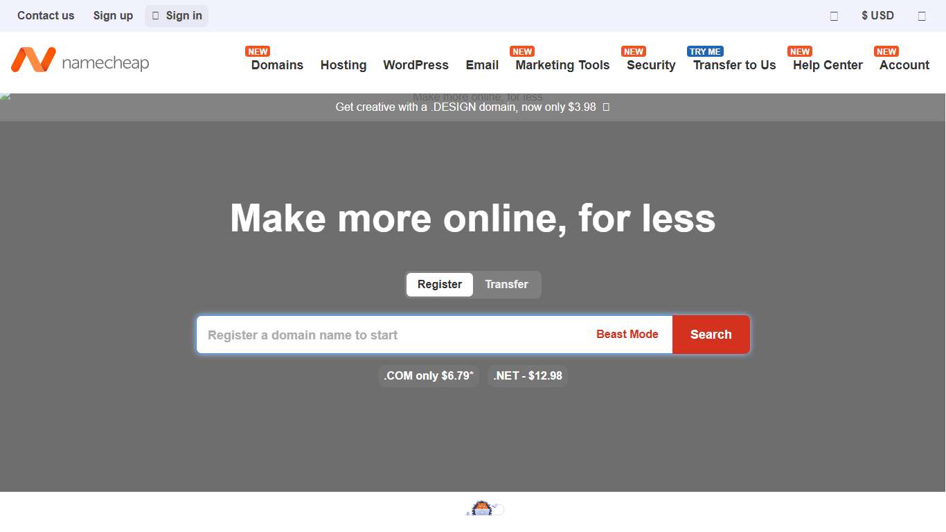 Buy a domain name - Register cheap domain names from $0.99 - Namecheap